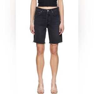 AGOLDE 90s DENIM SHORTS BLACK RAW HEM SIZE 24